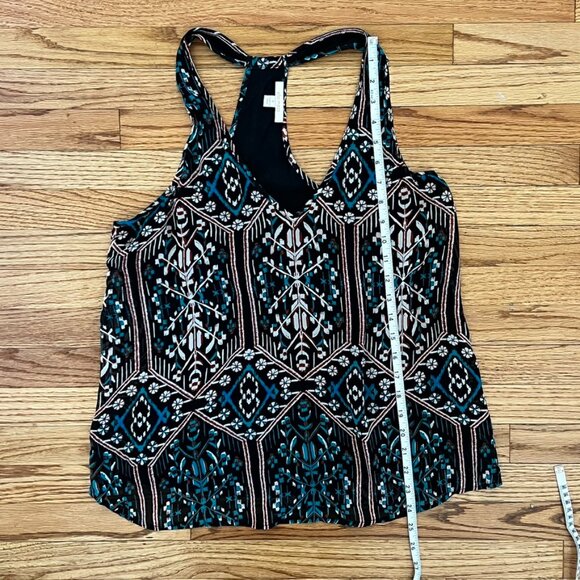 ELLA MOSS Racerback Tank Blouse | Boho Geometric Print Sleeveless Top | Size M - Picture 13 of 13